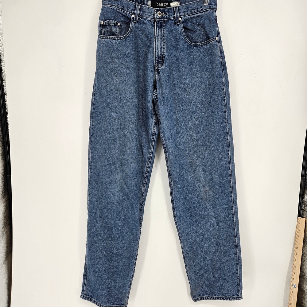 Vintage Levis Silvertab Baggy‎ Jeans Size 32x36 Wide Leg Skater 90s Blue